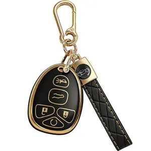 TPU Protector Key Fob Cover Case fit for Chevy Suburban Tahoe Traverse Impala 2006-2013 Cadillac Escalade DTS Buick Enclave Lucerne 2006-2011 GMC Acadia Yukon Keyless Entry Key Fob