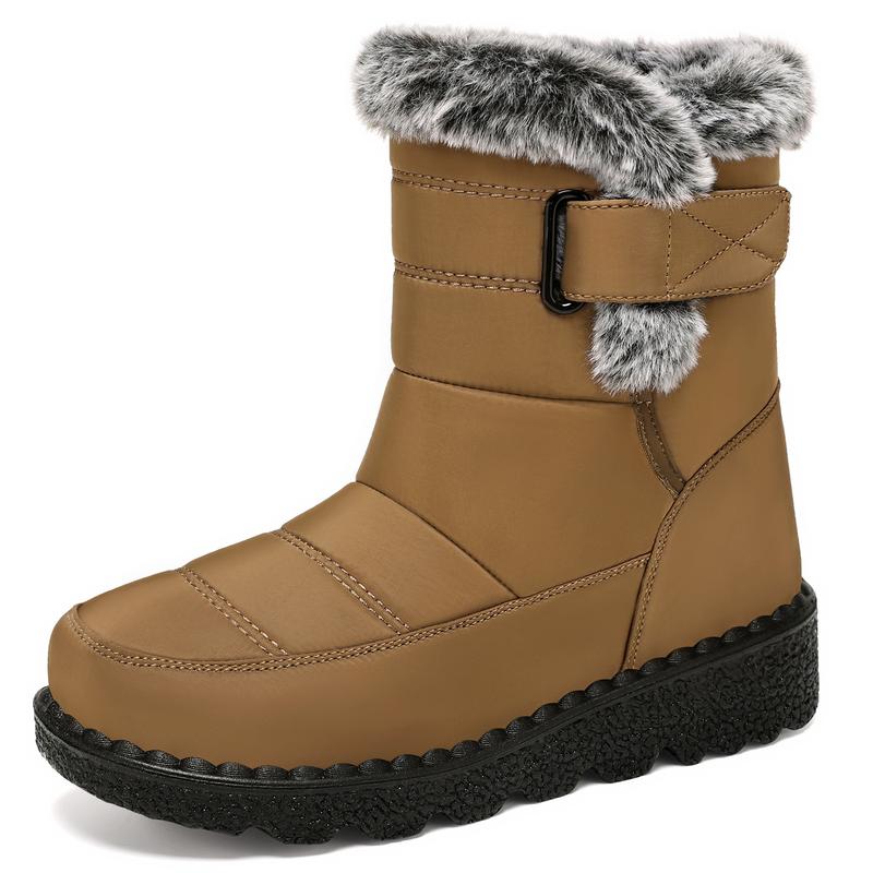 Women Snow Boots Winter Shoes with Fur Lined Warm Slip On Boots for Women Waterproof Booties Comfortable Outdoor Anti Slip Shoes