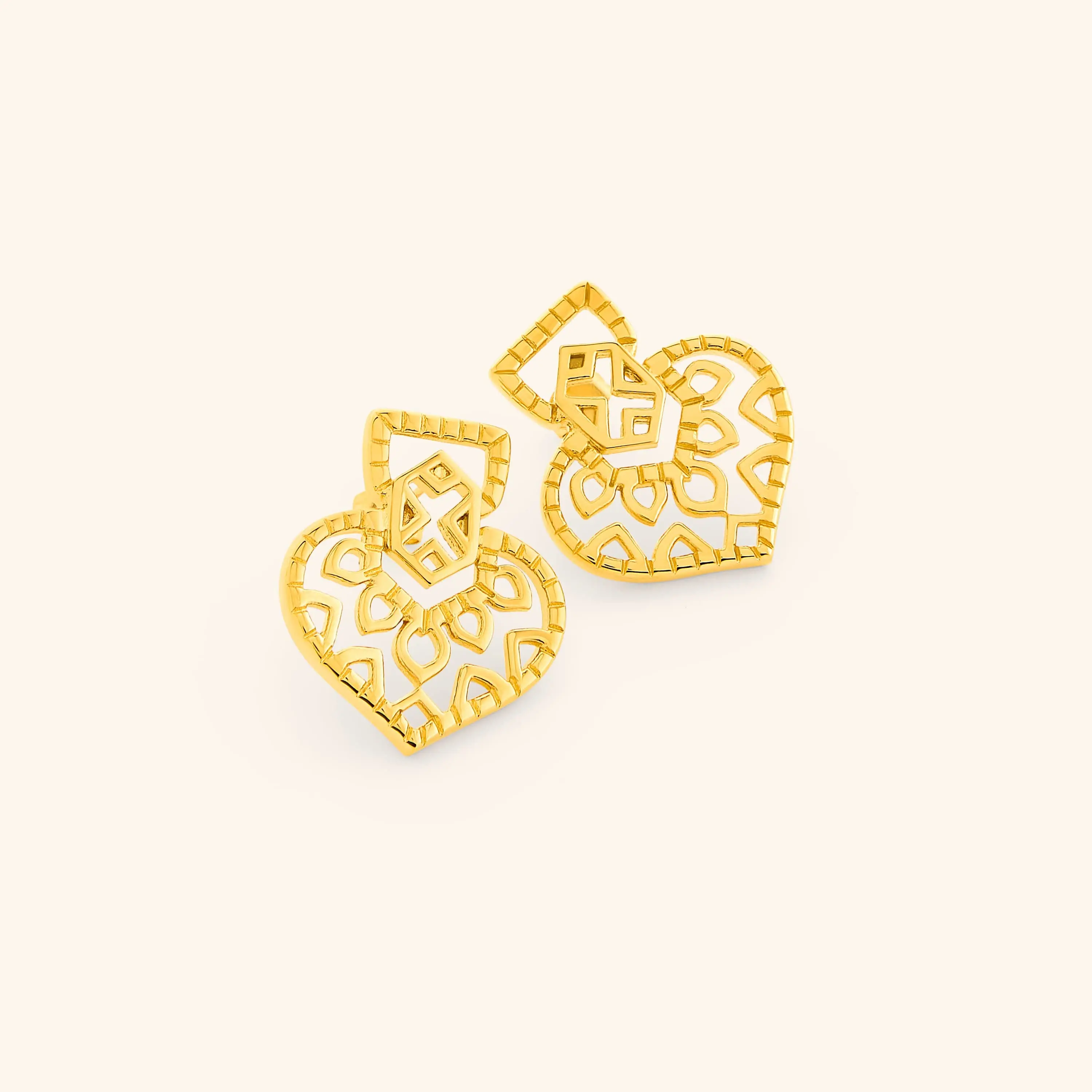 Mehndi Heart Earrings
