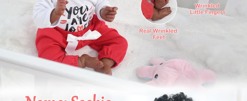 [WOOROY] Reborn Baby Doll -  Birthday & Christmas Gift, 20 In African American Reborn Doll with Soft Cloth Body, Brown Skin, Perfect Gift for Ages 3+