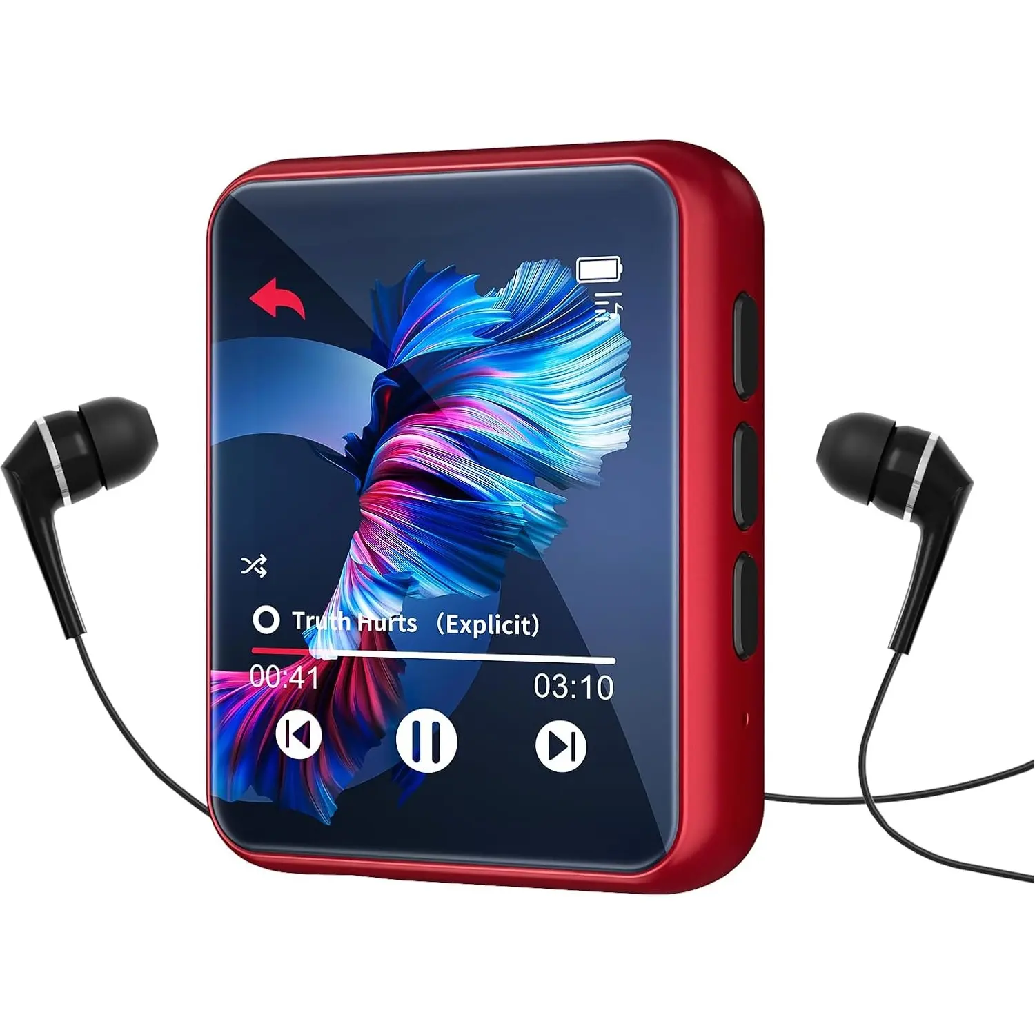 MP3 Player Bluetooth 5.3 Full Touch Screen Color Screen Mini MP3 Player, HiFi Lossless Portable Audio Music Player with Speakers, FM Radio, Recording, Support up to 128GB, Portable Player