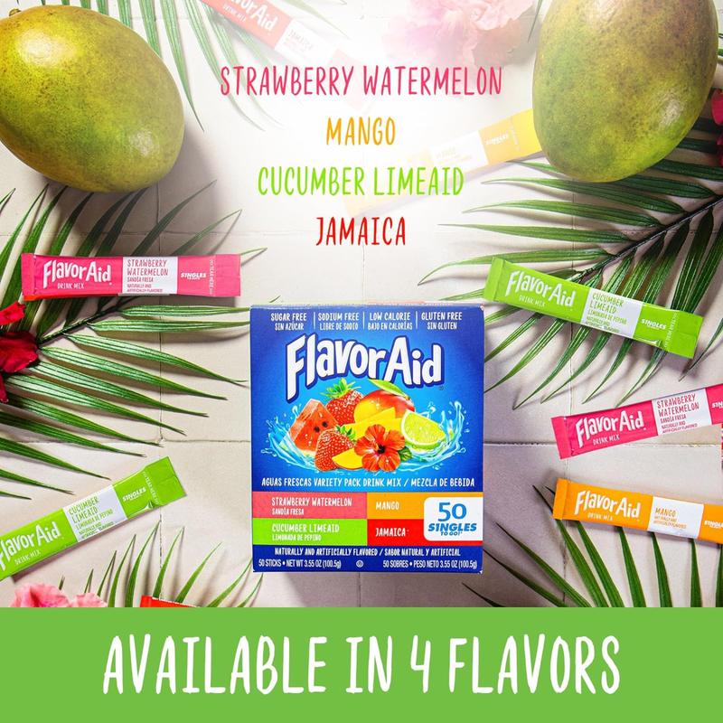 Flavor Aid Aguas Frescas Singles To Go Variety Pack, Powdered Drink Mix