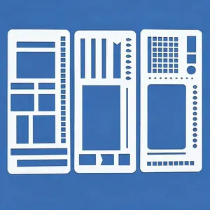 Set of 3 Reusable & Flexible DIY Notebook Templates, Handmade Lay-Flat Inserts Featuring Multiple Rectangle Sizes and Checkboxes for Custom Layouts, Planning, Sketching, and Lists