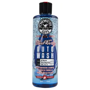 CHEMICAL GUYS Glossworkz Intense Gloss Booster & Paintwork Cleanser – High‑Foam Car Wash Soap with Optical Gloss Enhancers, Slick Lubrication for Scratch‑Free Wash, Maintains Wax/Sealant, Ideal for Weekly Showroom‑Finish Prep
