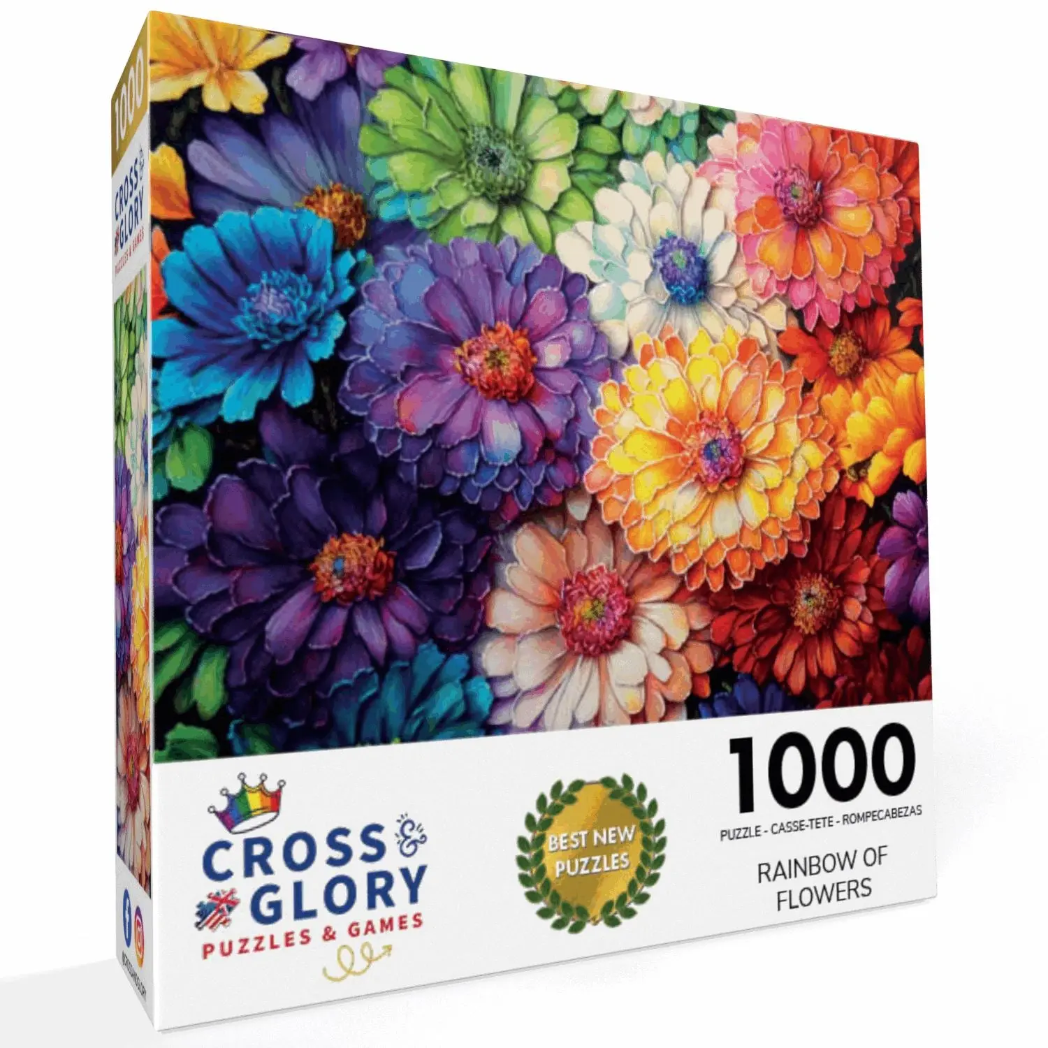 Garden Puzzle – Rainbow of Flowers – 1000 Piece Jigsaw Puzzle