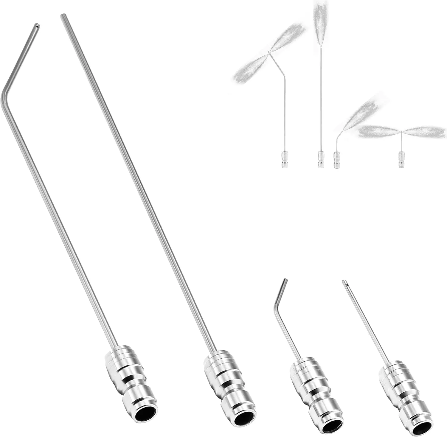 Tool Daily Heavy-Duty High-Pressure Washer Needle Nozzle Kit - Stainless Steel Flush Wand Extension, 1/4 inch Quick Connect, 2-4GPM High Flow Needle Tip, for Car Detailing, Home Appliances Deep Clean, High Flow Nozzle, 1/4" Thread