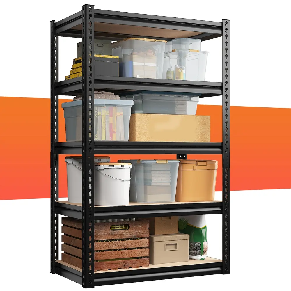 Raybee Garage Shelves Classic 5-Tier Metal Storage Shelving Unit Height Adjustable Utility Racks for Craft Warehouse Pantry Kitchen Organiser Shelf #TikTokShopBackToSchool