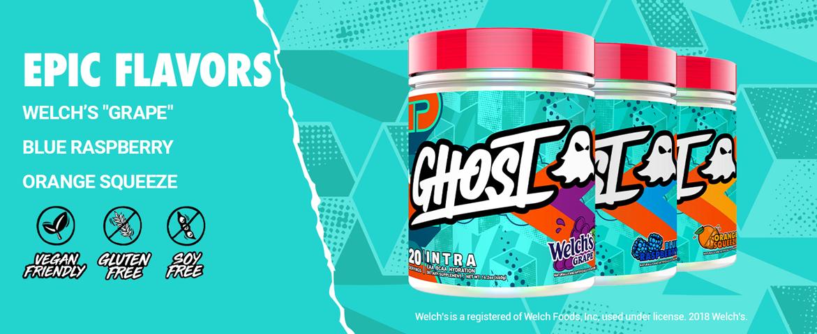 GHOST Intra Workout Powder - BCAAs, & EAAs, Nootropics & Hydration - Essential & Branch Chain Amino Acids Supports Muscle Recovery & Focus - Pre, Intra & Post Workout Powders