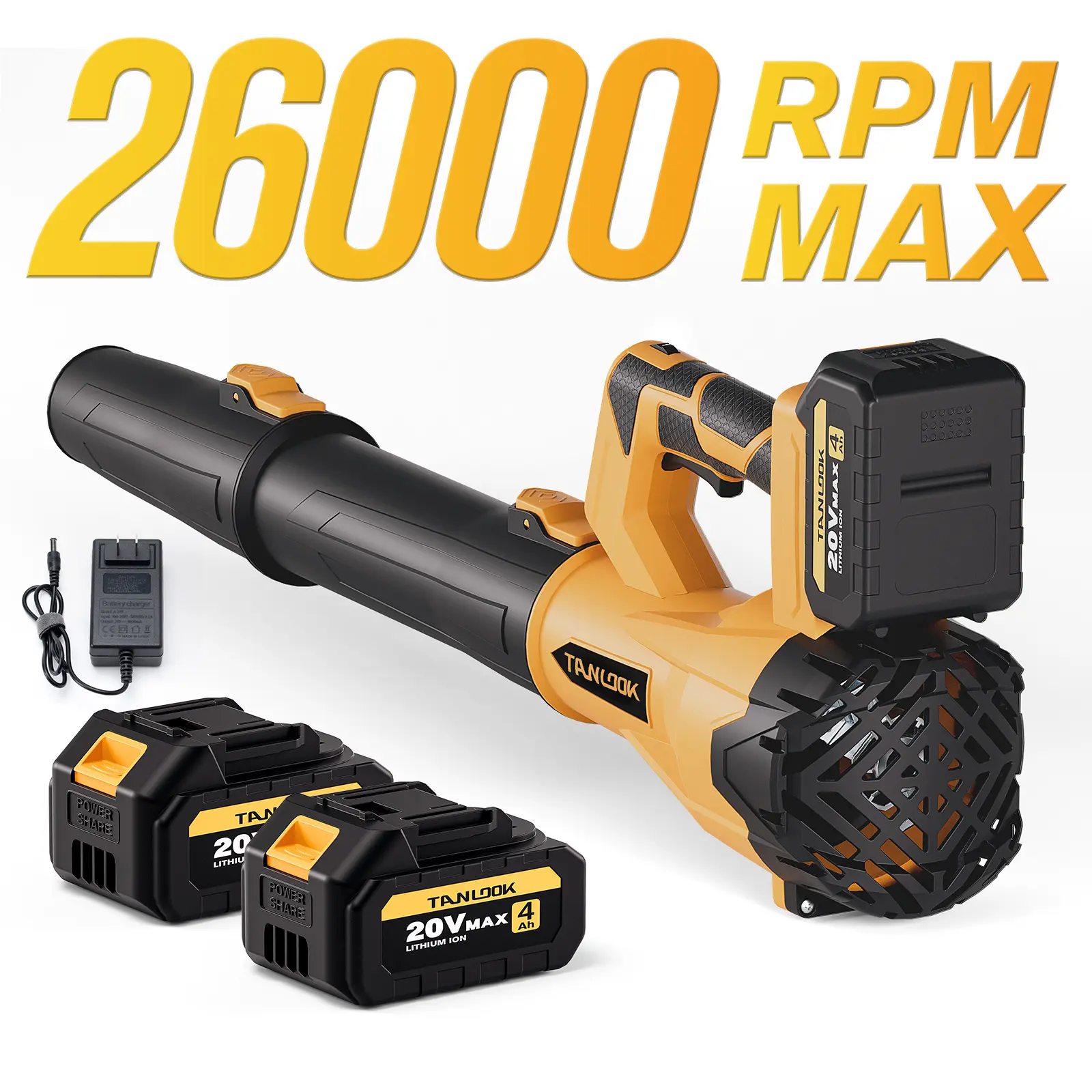 Tanlook Cordless Lithium Battery Blower - 26000 RPM Super Power, 4.0Ah Batteries, Lightweight Portable Handheld Blower, Leaf & Dust Removal, User-Friendly Outdoor Gadget, Garden Tool, Father's Day Gift, Portable Handheld Blowers