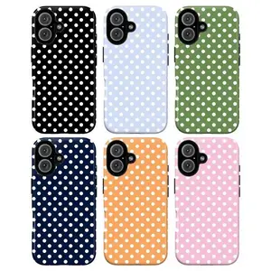 Timeless Chic Polka Dot Rubber Phone Case, Ultra-Protective Heavy-Duty Shockproof Tough Accessory with Custom Resistance for iPhone 11 12 13 14 15 16 17 Pro Max Plus