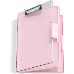 Hongri Clipboard with Storage, Pink 8.5 X 11 Folder Nursing Side Opening, Heavy Duty with Dual Compartment, Smooth Writing for Teachers, Classroom, Size 13.3 X 9.4 X 1.5 In, Office & School Supplies adhd