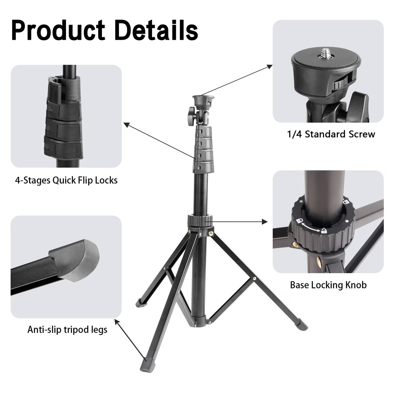 10" LED Square Light Panel with 57" Adjustable Tripod, Dimmable Brightness Control 3 Color Temperature (2200K-4500K) for Video Recording, USB-Powered, Ideal for YouTube TikTok Instagram Content Creation (1PCS)#valentine's day gifts#Super Bowl