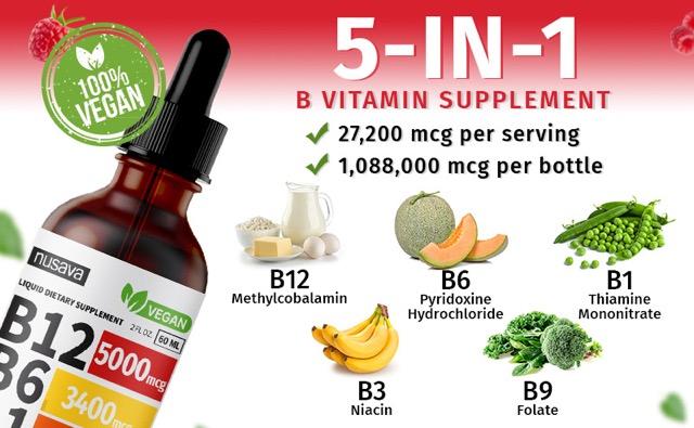 (4-PACK) Wellness Bundle Vitamin B12 & D3K2 Liquid Edible Supplement Drops with B6, B1, Niacin & Folate for Energy, Brain & Heart - Raspberry, & Strawberry 27,200 mcg per Serving, 4 fl Oz