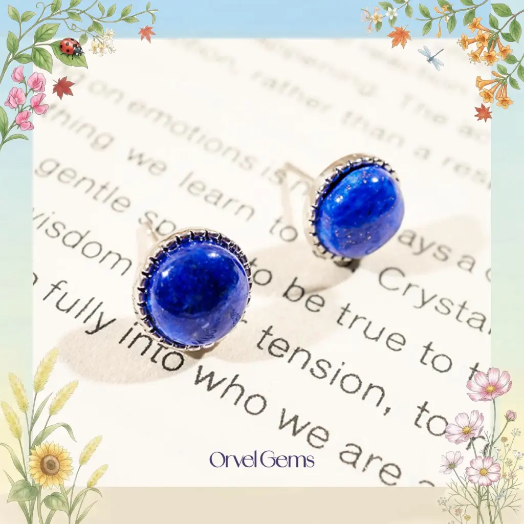 Classic Lapis Lazuli Stud Earrings – Natural Crystal Gemstone Jewelry, Timeless Gift for Her, Perfect for Daily Wear, Parties & Blue Friendship Style