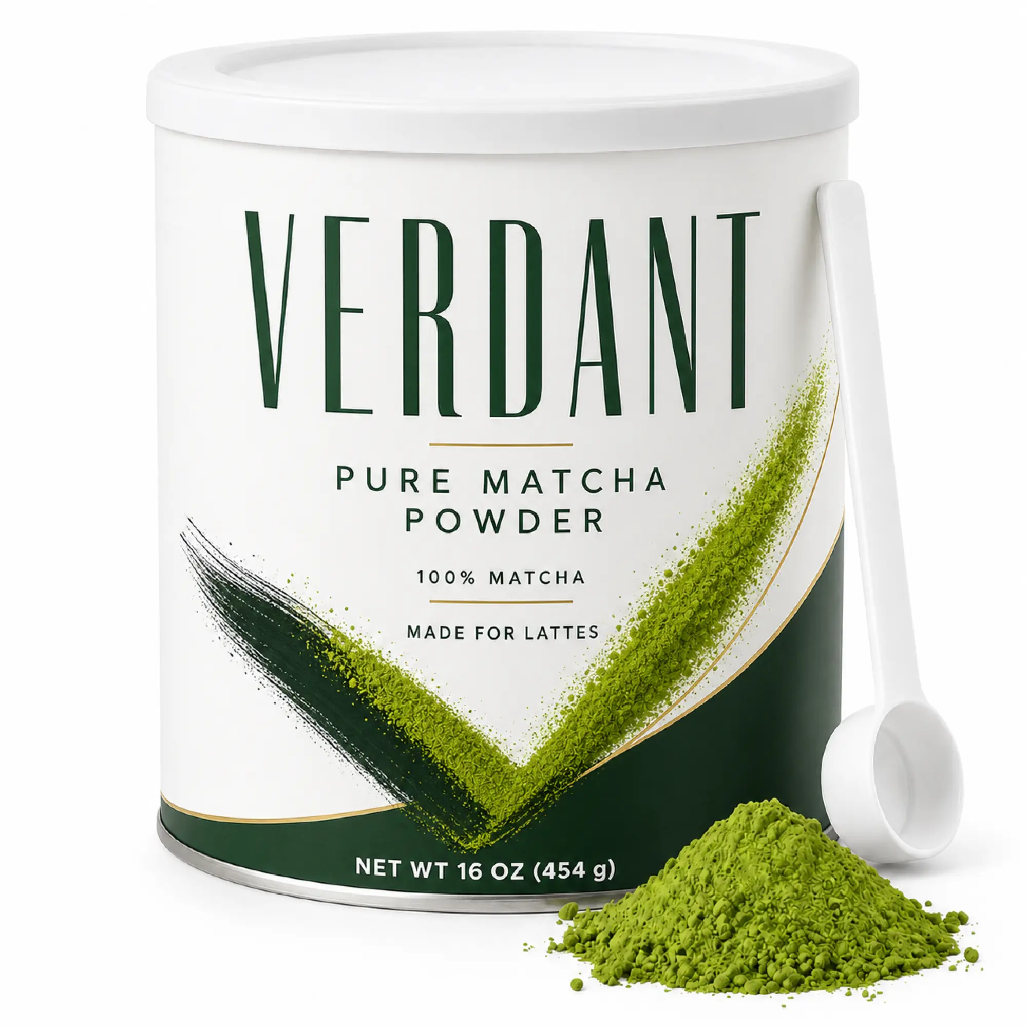 100% Pure Matcha Powder 16 oz – Fine-Milled Matcha Green Tea Powder, Unsweetened with No Sweeteners Added, Everyday Matcha for Hot Tea, Iced Matcha & Lattes, Measuring Scoop Included