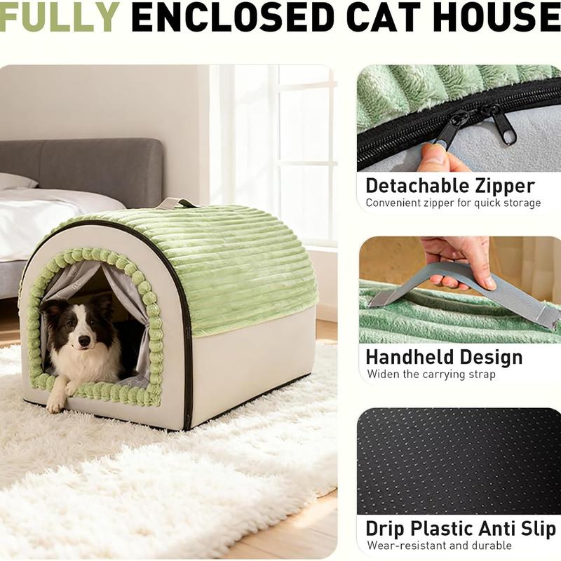 Petfeet Indoor Dog House, Four Seasons Cat House for Small, Medium, Extra Large Dogs and Cats, Pet Shelter, Removable, Washable Pet Tent, Dog Bed with Privacy Gate, Warm Soft Kennel with Removable Cushion