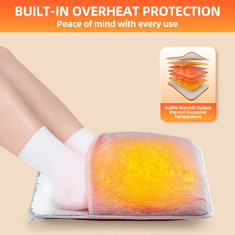 Safe and Comfortable Slip-On Heated Foot Warmer - Perfect Winter Gift for Cold Feet Relief (Personal Care Massage Device)