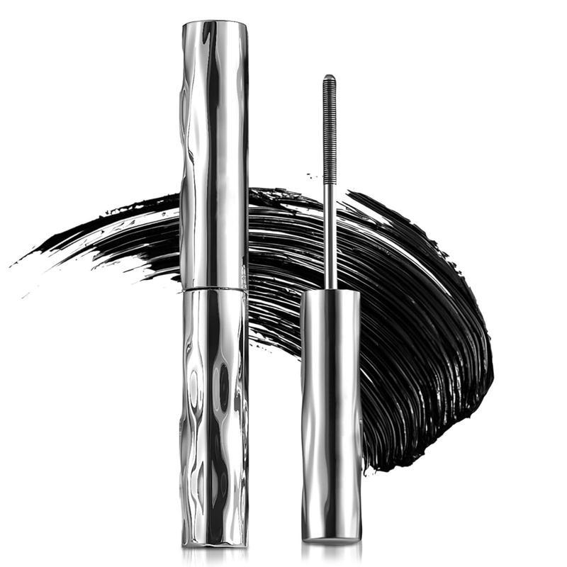 Waterproof, quick-drying, curling mascara, upgraded 3D curling metal wand mascara in black, with an iron wand that does not flake or clump