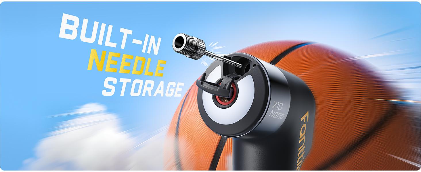 Fanttik X10 Nano Electric Ball Pump Inflation And Deflation, Fast Inflation with Precise Pressure Gauge, Ball Pump for Basketball, Soccer, Football, Volleyball (Max 19.9PSI)-The Trusted Coach's Choice