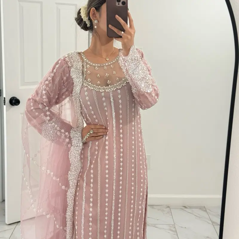 pearl work dress design M1143L