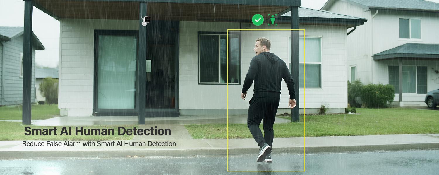 Outdoor/Indoor Security Cameras , 2K 2.4ghz wifi HD Color Night Vision/AI Human Motion Detection /2-Way Audio/IP66 Waterproof Monitor Security Camera for Home,Cloud & 128GB SD Card Storage ,camara de seguridad,baby camera monitor