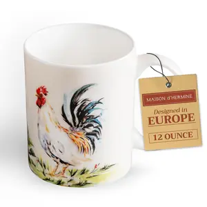 Maison d' Hermine Coffee Mug with Handles Fine Bone China Mugs Tea Cups for Hot Beverages Cappuccino Latte Home Restaurant Office Easter Gifts