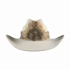 Feather Hat Band Middle Crown with strap tie Horse Hats Leopard Vintage Hat