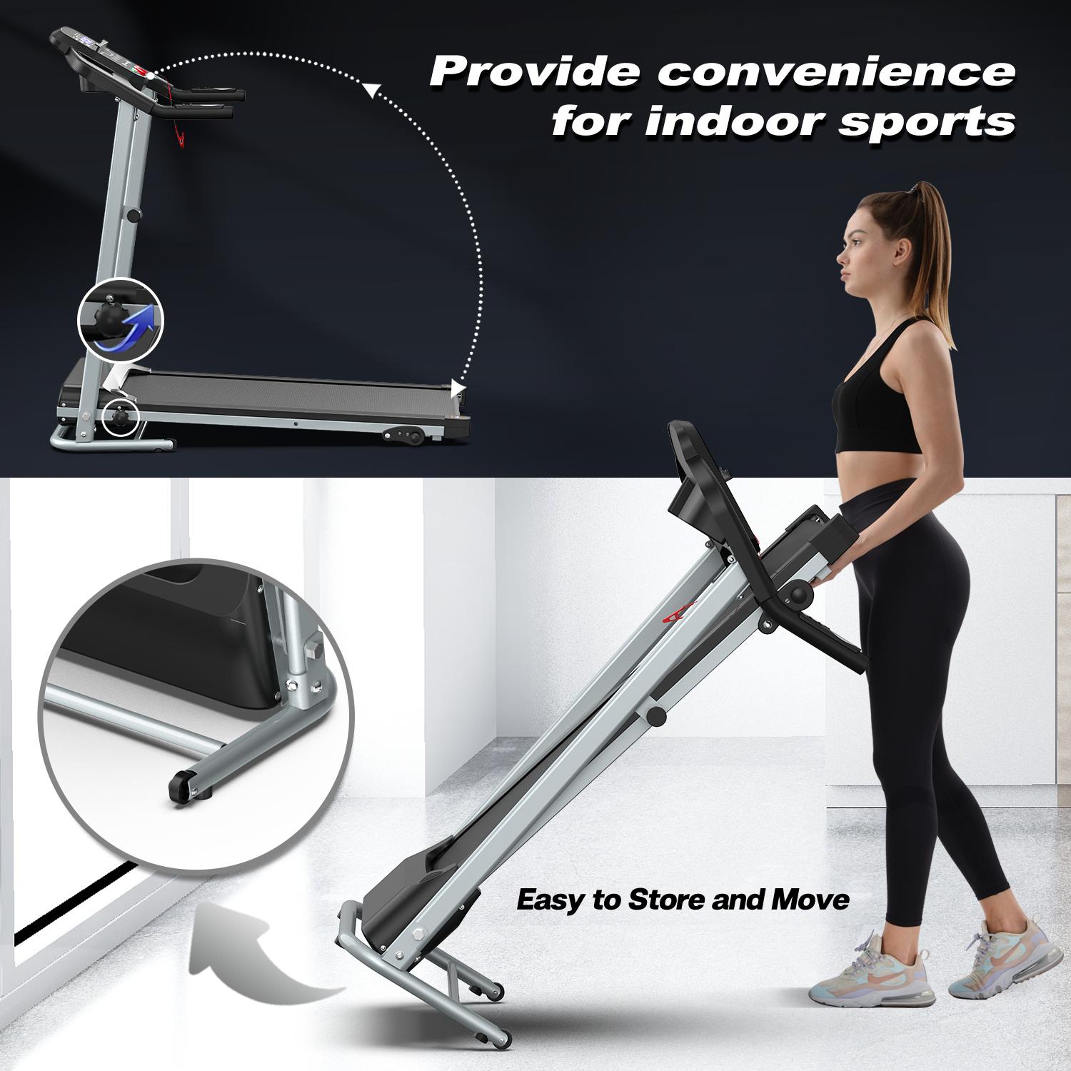[New arrival]  Treadmill 7.5MPH with Handle for Home and Office,Incline Folding Treadmills whith 265LBS Weight capacity,2.5HP 3 Models 1-12 Programs LED Display Screen
