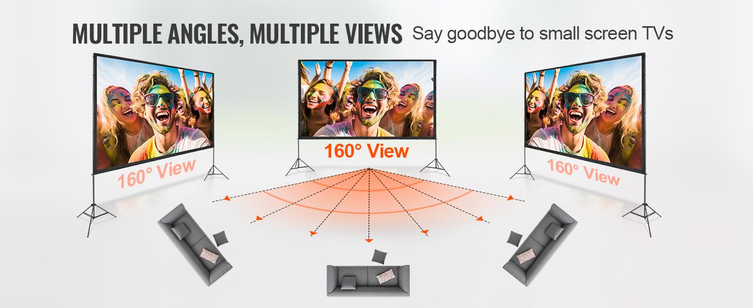 VEVOR Projector Screen with Stand, TikTokShopBlackFriday, 150 inch 16:9 4K 1080 HD Outdoor Movie Screen with Stand, Wrinkle-Free Projection Screen with Tripods and Carry Bag, for Home Theater Cinema Backyard Movie Night VEVOR Projector Screen with Stand, TikTokShopBlackFriday, 150 inch 16:9 4K 1080 HD Outdoor Movie Screen with Stand, Wrinkle-Free Projection Screen with Tripods and Carry Bag, for Home Theater Cinema Backyard Movie Night