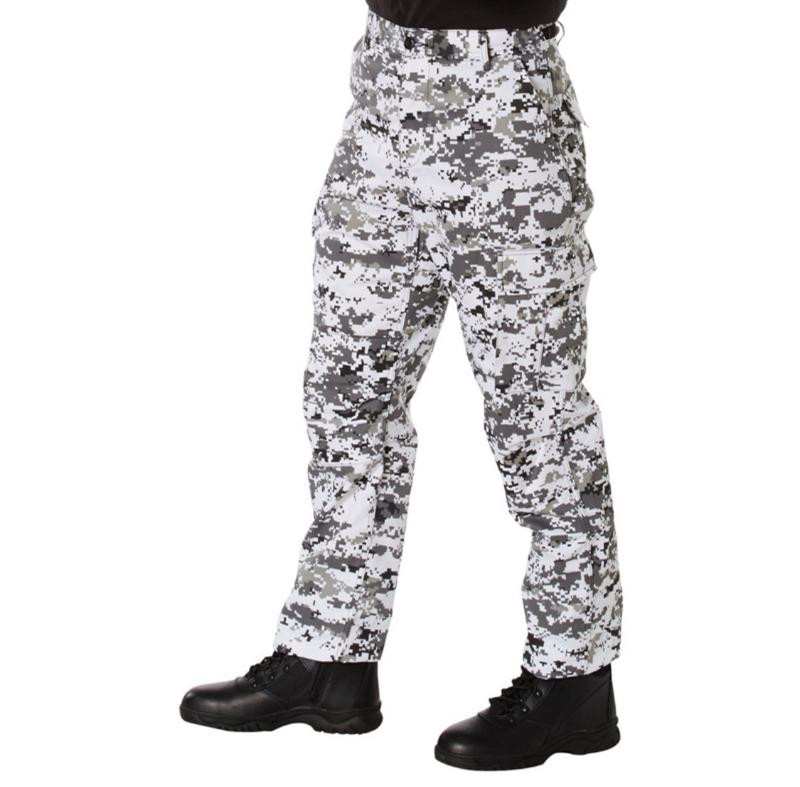 ROTHCO Digital Camo Tactical BDU Pants - Men's & Women's, Adjustable Waist, Zipper Fly, Reinforced Seat & Knees, Drawstring Bottoms, 6 Utility Pockets, Machine Washable - Camouflage ROTHCO Digital Camo Tactical BDU Pants - Men's & Women's, Adjustable Waist, Zipper Fly, Reinforced Seat & Knees, Drawstring Bottoms, 6 Utility Pockets, Machine Washable - Camouflage
