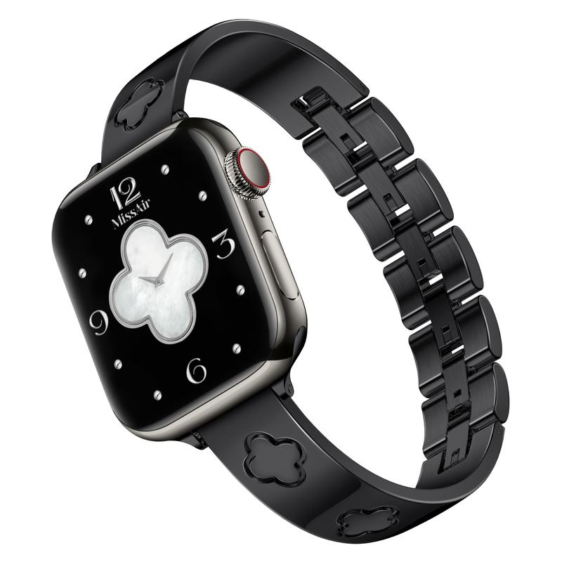 Missair Love&Luck Band 316L Stainless Steel Compatible with Apple Watch Series 1-11 SE Ultra (38-49mm) – Fashionable Luxury Watchband for iWatch Wearable Accessories