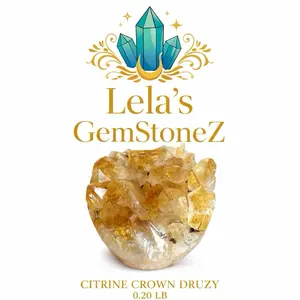 Golden Citrine Crown Cluster with Amethyst Root – Natural Quartz Druzy