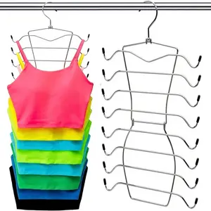 Multifunctional 8-layer Rotating Hanger, Non-slip Foldable Bra Storage Holder, Saving Space Organizer Supplies for Wardrobe, Rotatable Clothes Hanger