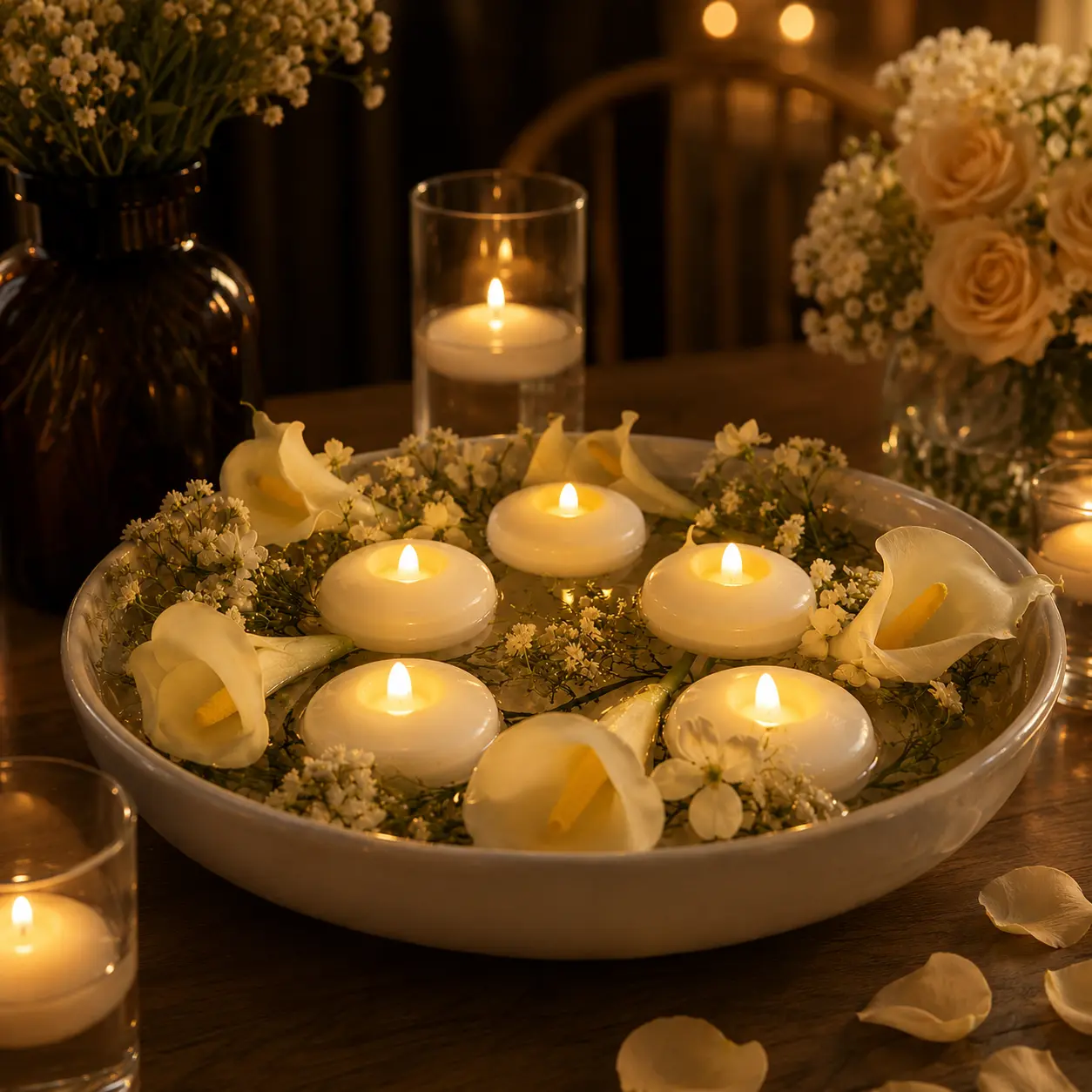 ORADO 12-Pack 2.36-Inch Waterproof Floating LED Flicker Candle Lights, Flameless Warm White Pool Floating Lights with Ambient Glow for Weddings, Centerpieces, Camping Essentials