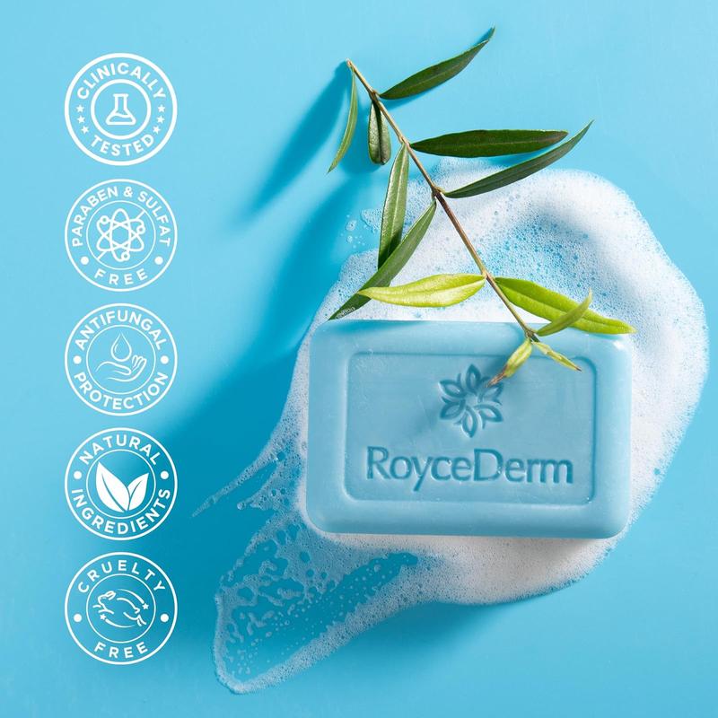 Roycederm Antifungal Tea Tree Oil Soap: Extra Strength Medicated Bar Soap Skin Fungus Treatment for Athletes Foot, Jock Itch & Ringworm - Deep Cleansing