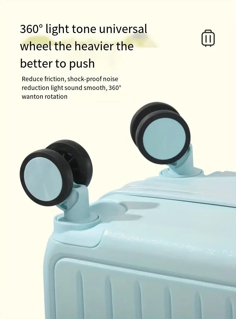 NLDD 20" 2-Piece Hardshell Luggage Set with Cabin Bag, Elegant & Durable Suitcases, 4 Wheels 360 Rotation, USB Port, Cup Holder, Combination Lock, Hook Foot, 4 Modern Colors