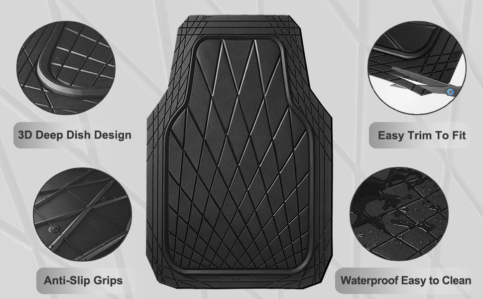 CAR PASS Piping Luxury PU Leather Car Seat Covers,Waterproof Anti Slip Compatible with Seat Armrests,Universal Fit for Suvs,Vans,Trucks,Airbag Safe Easy To Install