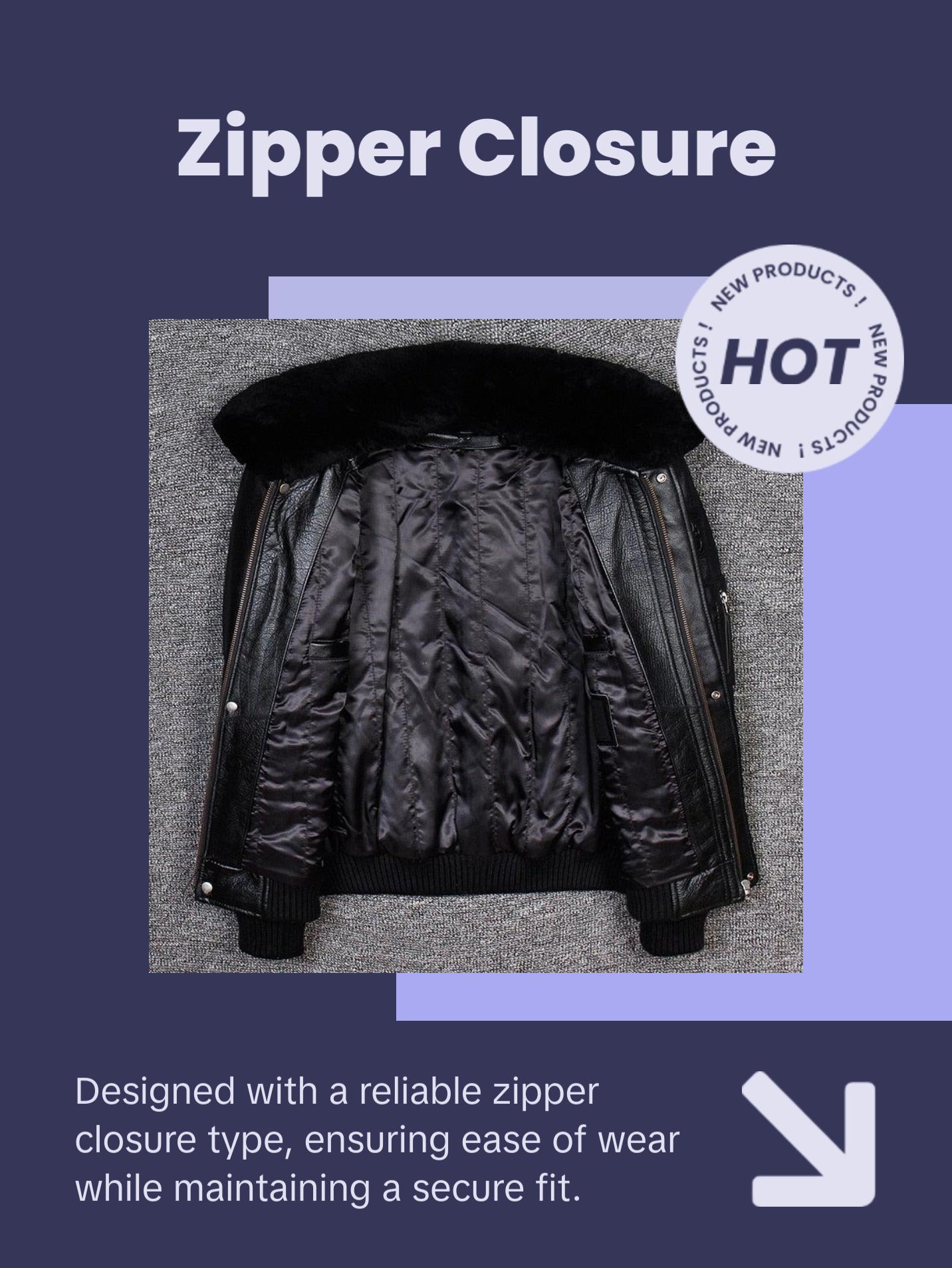 A2 USAF Pilot Leather Flight Jacket with Faux Fur Collar