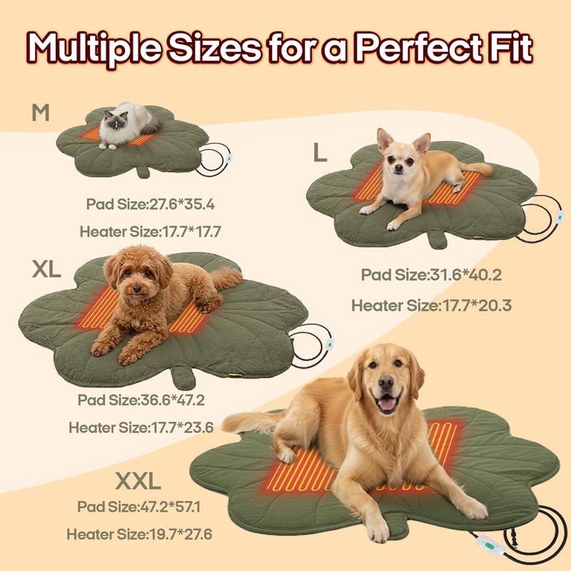 Vagascape Heated Pet Pad for Dogs & Cats – 7-Layer Safety Design, Auto Overheat Protection, Chew-Resistant Cord, Waterproof & Machine Washable, Ideal for Indoor & Outdoor Use Shaped Beds