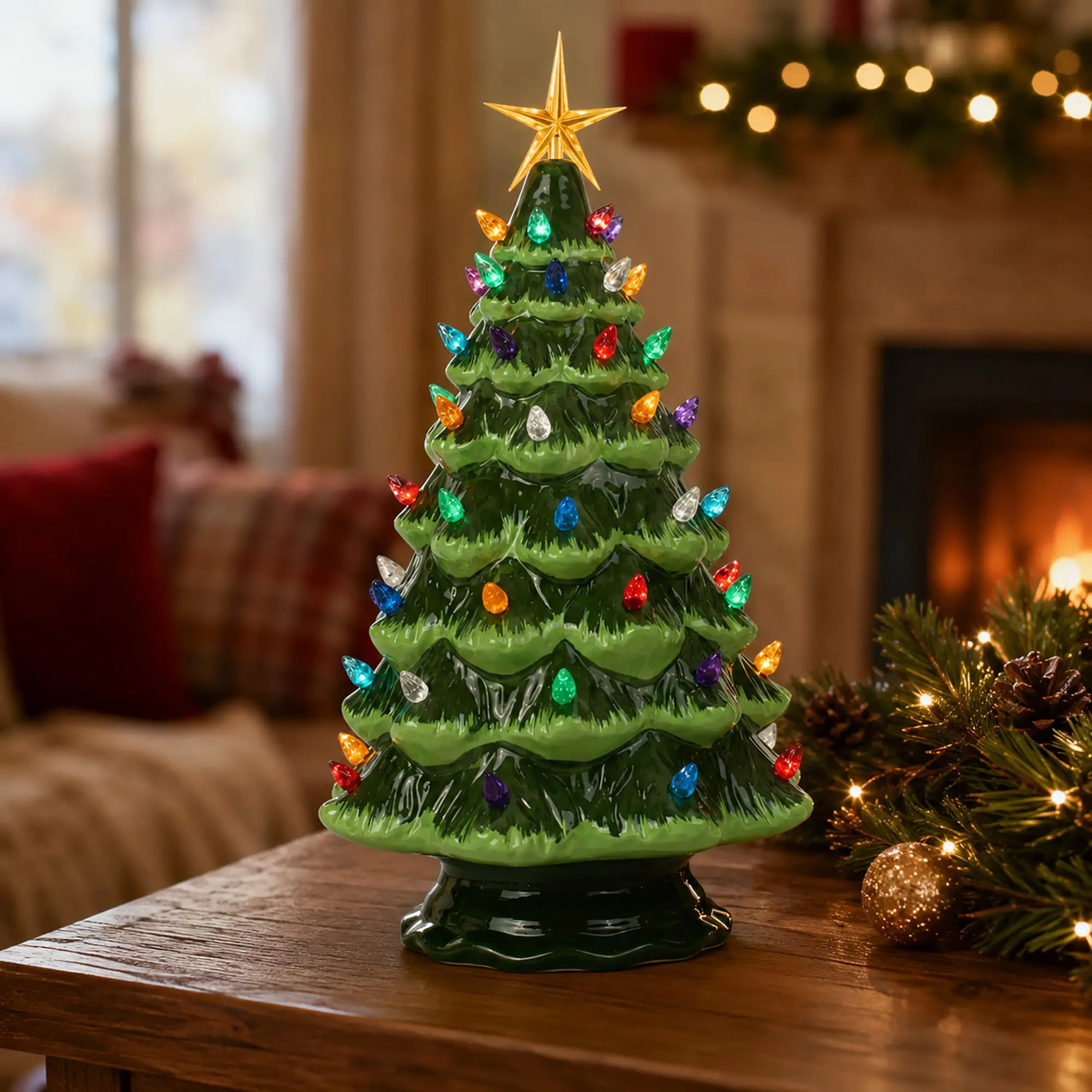 Green Ceramic Christmas Tree - Large