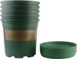 5PCS Gallon Durable Nursery Pot/Garden Planter Pots/Nursery Plant Container with 5PCS Pallet (3 Gallon)