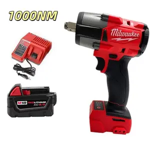 Milwaukee M18 Brushless 1/2" Mid-Torque Impact Wrench with Brushless Motor, 1000Nm Maximum Torque, 0-2000RPM No-Load Speed, 0-3500IPM Impact Rate, For Automotive Repair, Construction, Heavy Machinery Maintenance, and Industrial Assembly Tasks