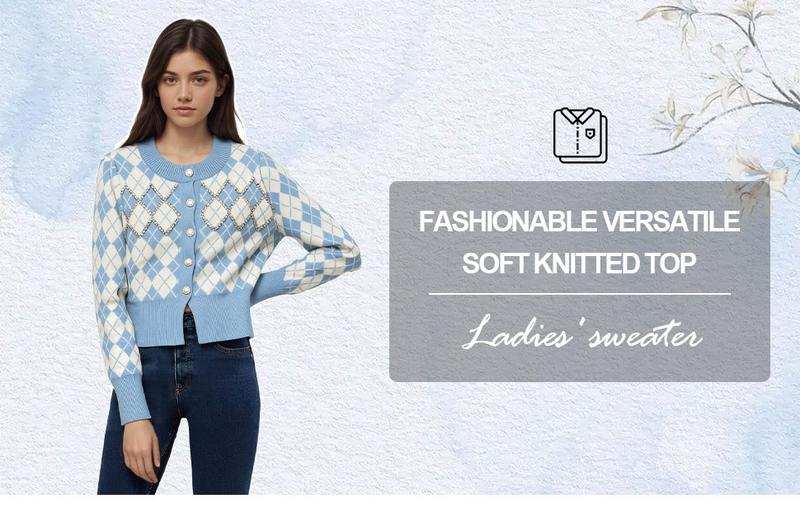 【Exclusive for fans】【A】Checkerboard Diamond Sweater Women Winter Warm Loose Oversized Knitted Pullover 2024 New Fashion Casual Streetwear Female Tops