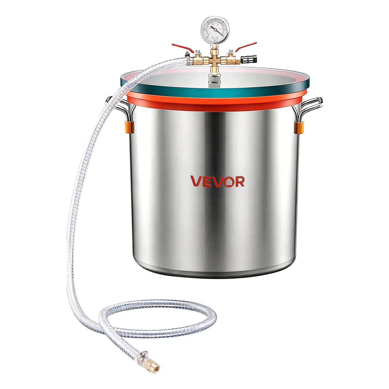 【summerfinds】VEVOR 9 Gallon Vacuum Chamber, Stainless Steel, Vacuum Degassing Chamber with Tempered Glass Lid, Hose, Air Filter, for Resin Casting, Stabilizing Wood, Degassing Silicone, Epoxies, Essential Oils fathersdaygift