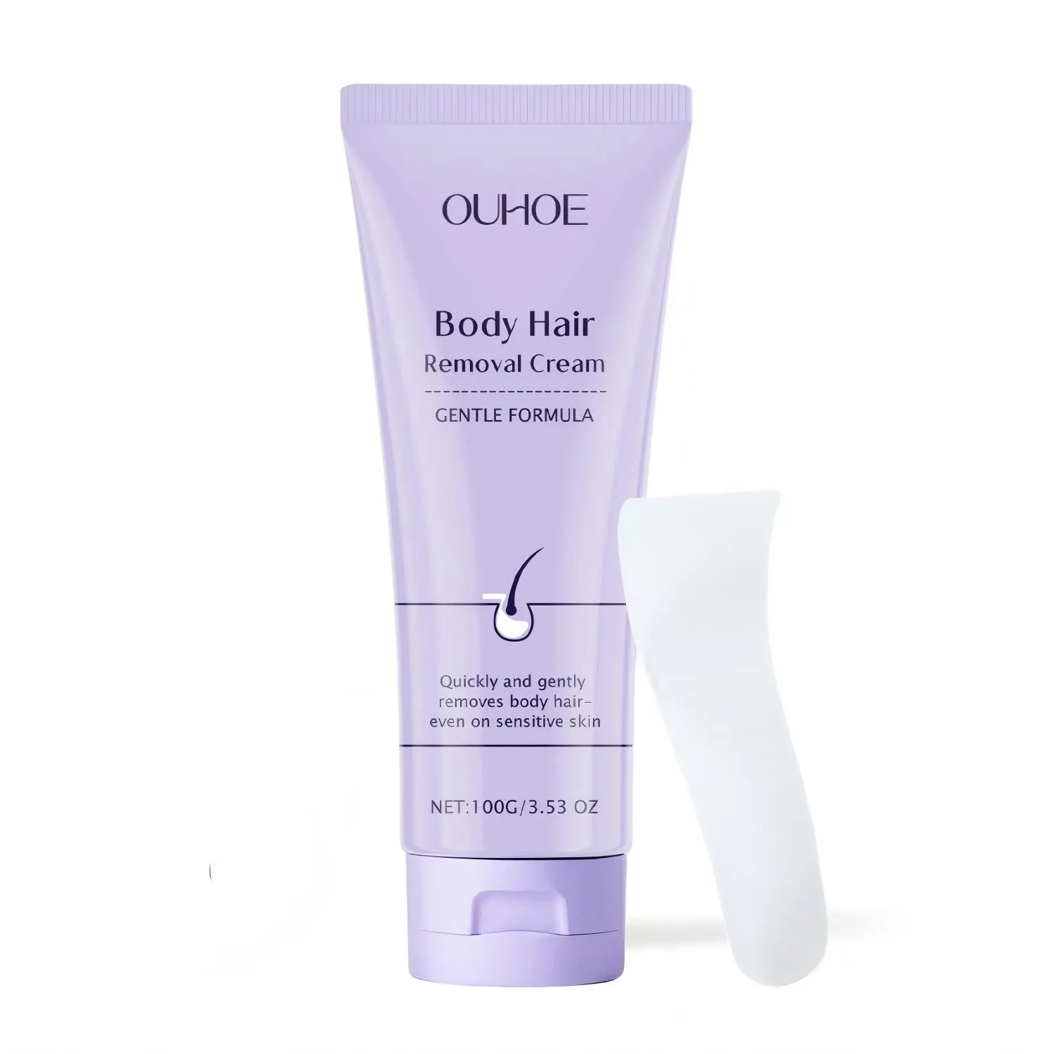 Smooth Pain-Free Hair Removal Cream for Sensitive Skin, Iris & Suede Scent, Gentle Care for Stomach & Arms, For Men & Women - 3.53 fl oz