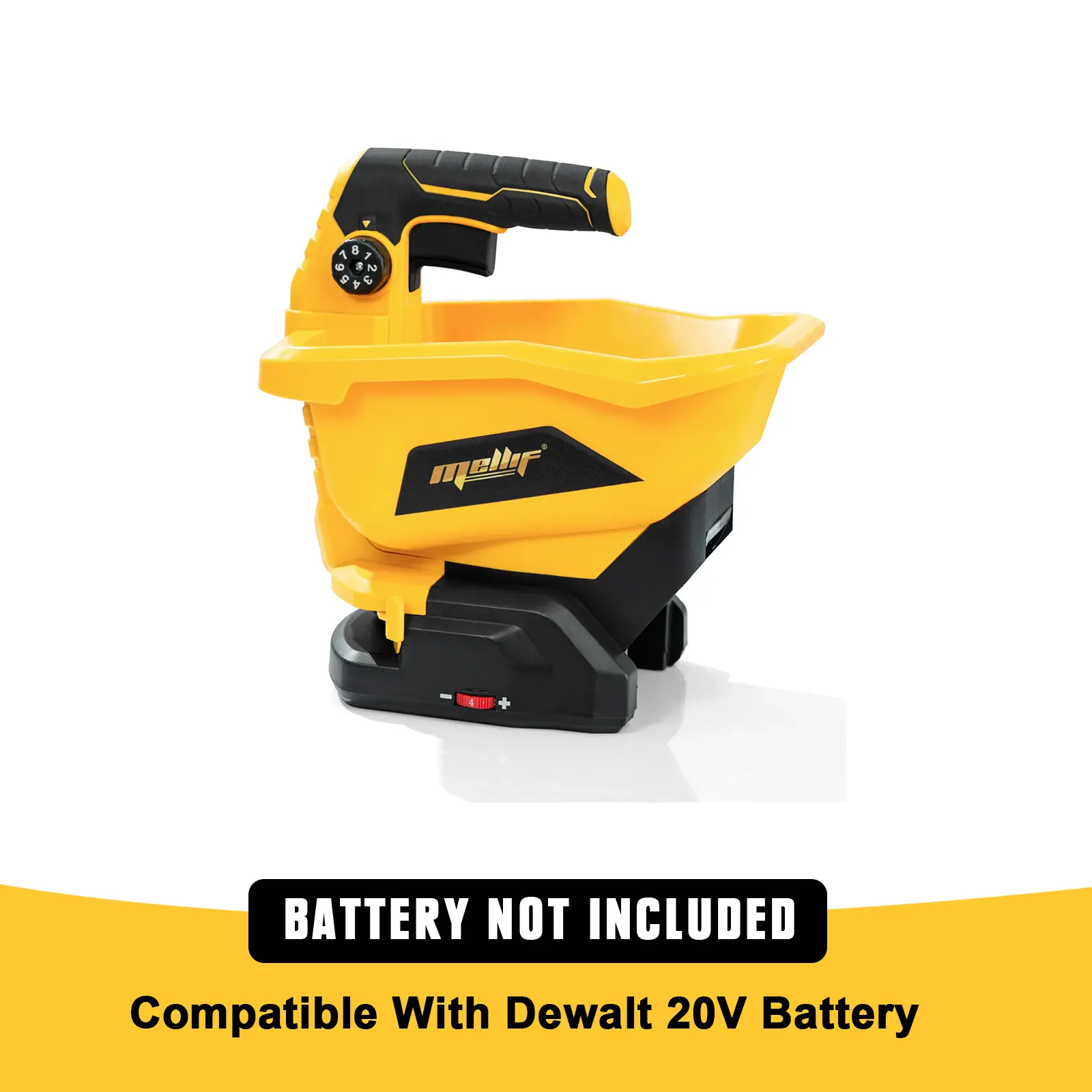 Mellif Cordless Handheld Spreader Compatible With Dewalt 20V Battery – Portable Electric Fertilizer, Grass Seed, Salt & Feed Spreader – Year-Round Use Lawn Power Tool Garden