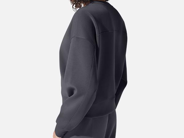 2-Piece Set G4Free Smoofit Modal Soft Women’s Lounge Set Long Sleeve Crewneck Sweatshirt & High Waist Straight Leg Sweatpants with Pockets