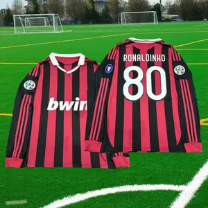 0910 Jerseys Retro Long Sleeve Jersey RONALDINHO #80 long Sleeve Soccer Jerseys