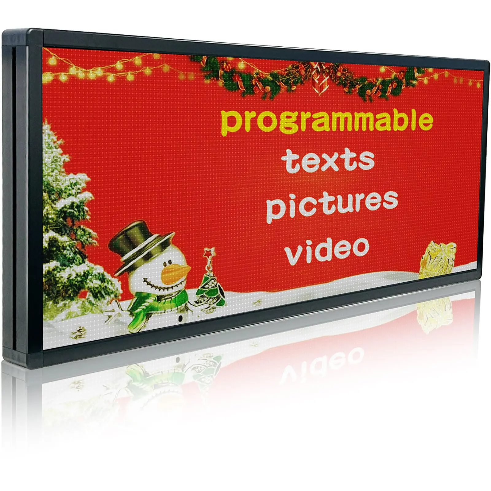 P6 Programmable Scrolling LED Sign - Customizable Aluminum Alloy Outdoor Open Matrix Panel, Wifi Controlled Led Lights for Business Users with Text/Video Play Digital Advertising Message Board
