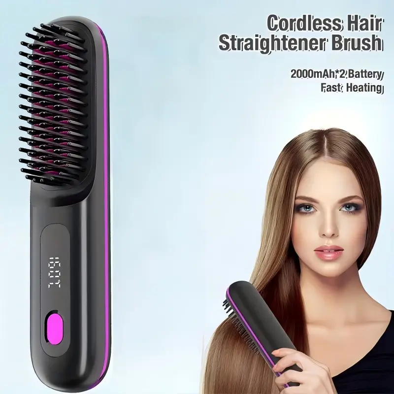 Chic Portable Wireless Hair Straightener Comb Styler Cordless Straightener - USB Charging & 3D Stereo Teeth | Long-Lasting Styling & Multi-Gear Adjustment | Perfect Gift for Her Smooth Hair Styling | Styling Hair Tools